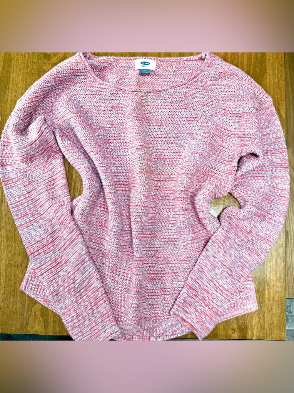 Old Navy Pink Marled Knit Women's Sweater Size Medium